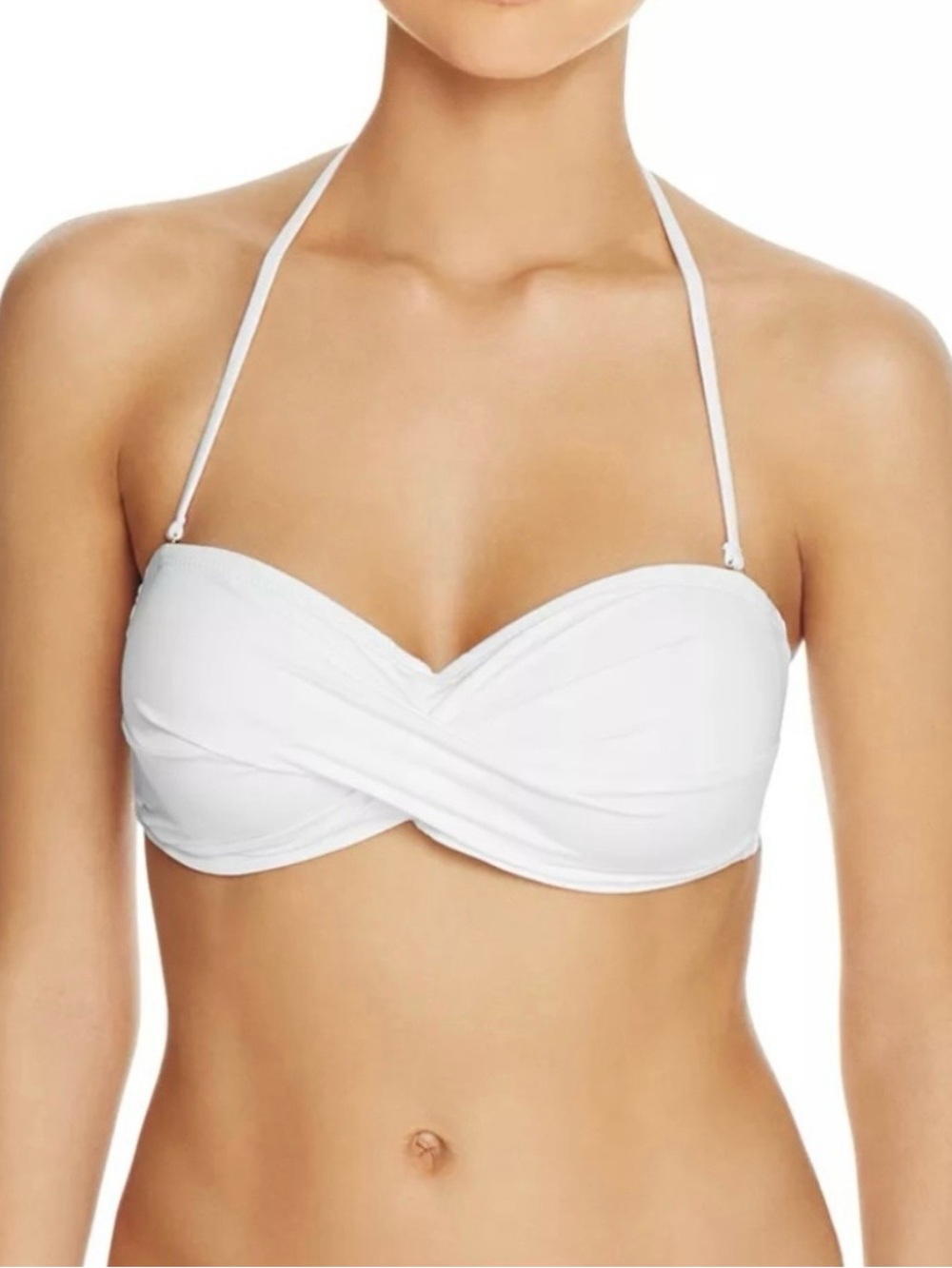 NWT Tommy Bahama Large Pearl Twist Bandeau Bikini Top White